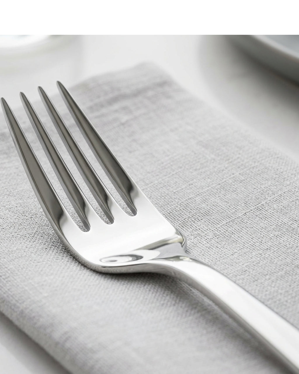 Hvby 18/10 Stainless Steel Dinner Forks 20.5 cm Mirror Set of 6 - Detail view