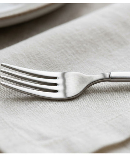 Hvby Stainless Steel Dessert Forks 16.5 cm Satin Set of 8 - Detail view