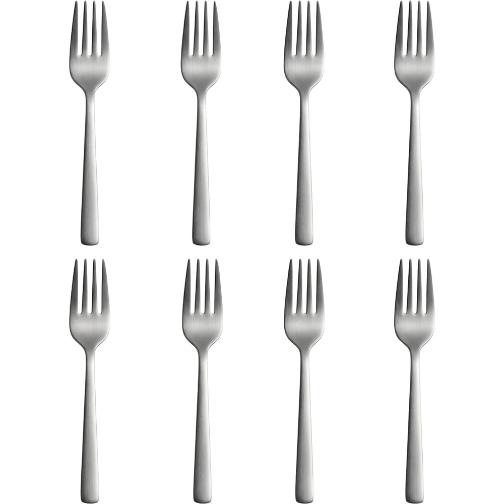 Hvby Stainless Steel Dessert Forks 16.5 cm Satin Set of 8 - Product view